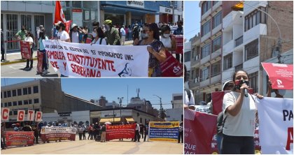 En Tacna también se realizó una importante movilización contra las políticas del presidente Vizcarra