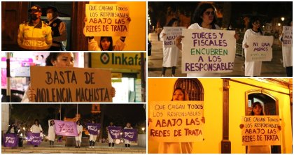 Performance a un año de la desaparición y feminicidio de Judith y Noemí 