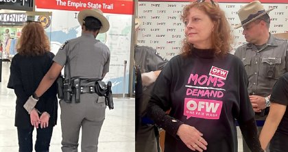 Detuvieron a Susan Sarandon por exigir salario mínimo para trabajadoras de restaurantes