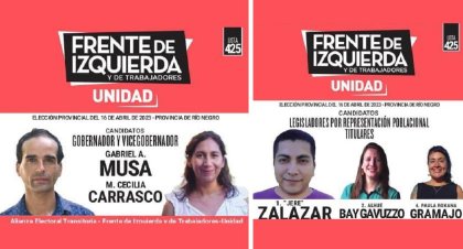 Elecciones en Río Negro: conocé las propuestas y candidaturas del Frente de Izquierda