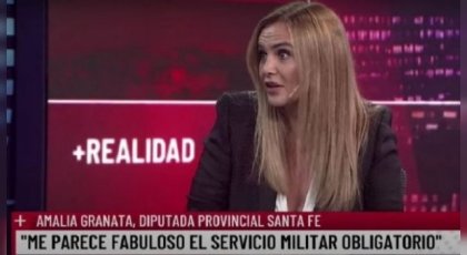 Amalia Granata botona: pidió la vuelta del Servicio Militar Obligatorio para “encaminar a los jóvenes”