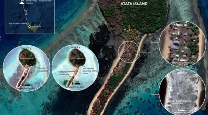 Imágenes aéreas muestran devastación tras el tsunami en las islas de Tonga