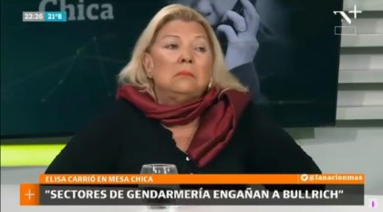 La confesión de Carrió: “A Bullrich le ponen droga para que aparezca, pero el negocio sigue”