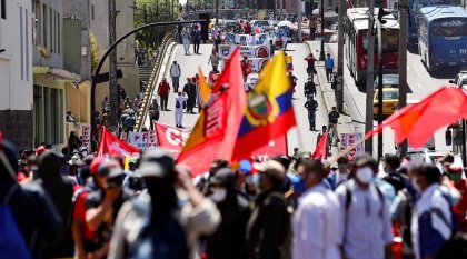 Manifestación contra los despidos y el paquetazo de Lenín Moreno en Ecuador 