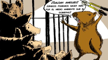 Rebelión en la mega granja: ¡No al acuerdo porcino!