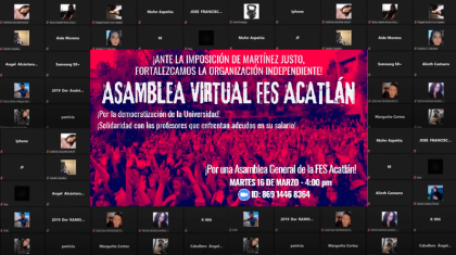 FES Acatlán: más de 300 estudiantes participan en asamblea virtual contra reelección de Justo