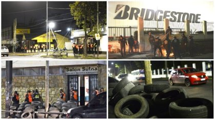 Paro en Bridgestone - Firestone: fuerte operativo policial en Llavallol - YouTube