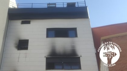 La Asamblea de Vivienda de Villalba denuncia el incendio provocado en dos bloques de la SAREB que ocupaban cien personas