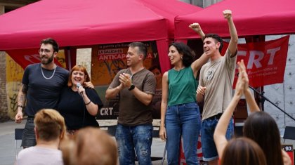 Elecciones europeas: Gran acto de la CRT en la plaza de la Magdalena de Zaragoza 