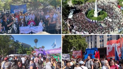 Gran acompañamiento a la Ronda de Madres de Plaza de Mayo contra el negacionismo