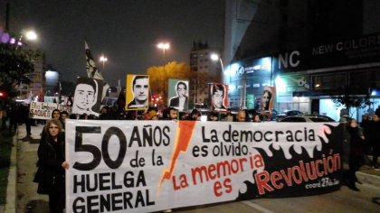 Marcha a 50 años del golpe de Estado y la huelga general