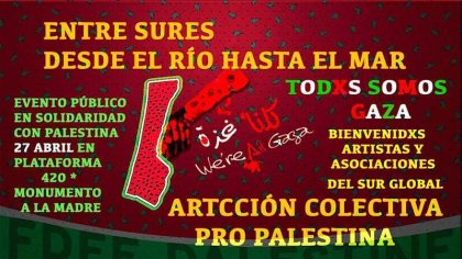 "Todxs somos Gaza": Convocan a jornada de actividades en el Monumento a la Madre