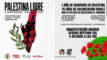 Manifestaciones en Madrid este fin de semana en apoyo al pueblo palestino y contra la ofensiva de Israel