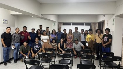 Encuentro en Lima de Alejandro Vilca y Alejandrina Barry con campesinos, trabajadores y estudiantes