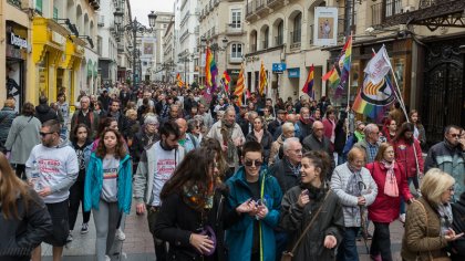 Manifestación de Marchas Aragón pidiendo la unidad de todas las luchas 