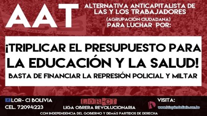 Basta de financiar la represión: multiplicar el presupuesto para la educación y la salud