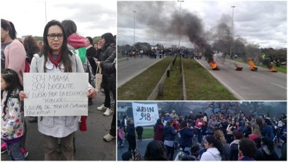 Tigre: docentes cortan Panamericana reclamando contra problemas edilicios en las escuelas 