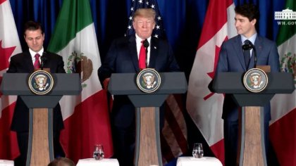 Trump, Peña Nieto y Trudeau firman T-MEC en medio de la cumbre del G20