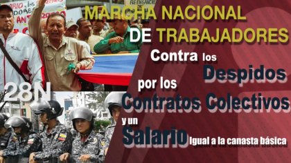 Marcha Nacional de Trabajadores en Caracas 28N - YouTube