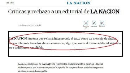 No aclares que oscurece: La Nación ahora dice que su editorial fue “mal interpretado”