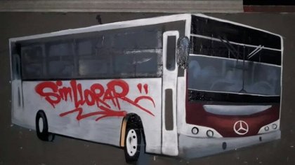 Arte callejero contra el aumento al transporte en Torreón