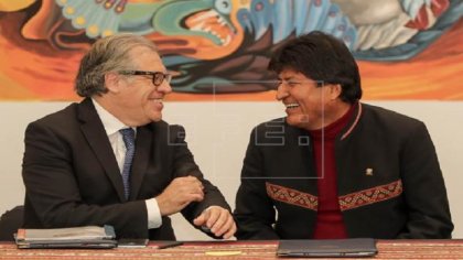 Evo Morales recibe respaldo del Secretario General de la OEA para la reelección indefinida