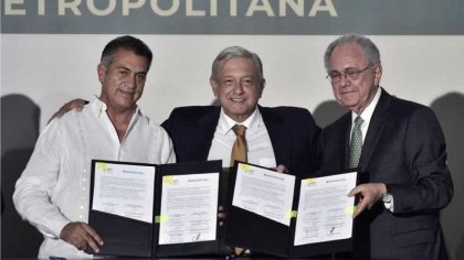 AMLO apoya proyecto para transporte suburbano de las ferrocarrileras privadas en Monterrey 