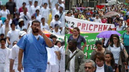 Médicos y maestros hondureños se unen contra las privatizaciones del Gobierno y el FMI