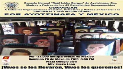 Convocan mitin en Monterrey por normalistas de Ayotzinapa