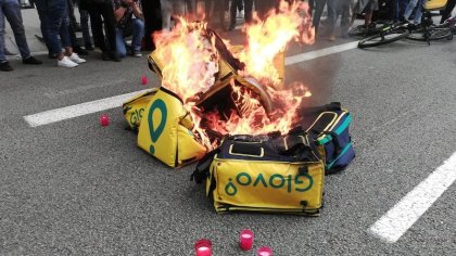 La muerte de un repartidor de Glovo en Barcelona desata protestas contra la precariedad