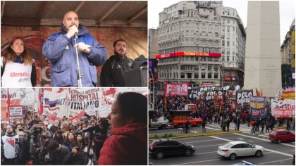 #ParoGeneral: con un acto en el Obelisco, el sindicalismo combativo y la izquierda cerraron la jornada