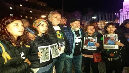 Familiares de Diego Cagliero estuvieron presentes en el acto por Santiago Maldonado