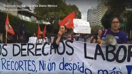 Protesta contra despidos de trabajadoras en el DIF