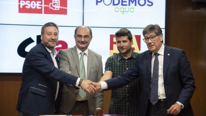 Podemos e IU garantizan un gobierno para el PSOE y el PAR