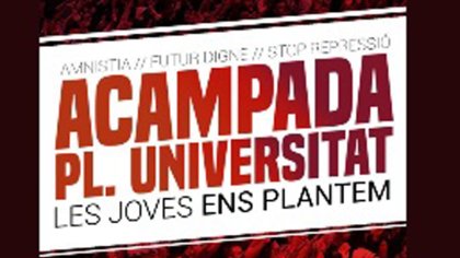 Cientos de jóvenes acampan en Barcelona por la amnistía y contra la represión 