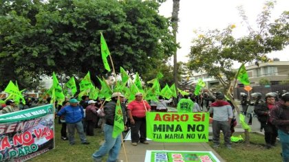 Gobierno peruano levanta suspensión temporal y ratifica licencia para la ejecución de "Tía María" 