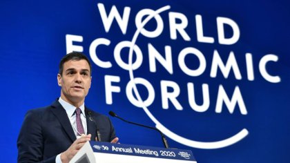 Sánchez presenta al gobierno PSOE-UP en Davos: trasmitiendo confianza a la elite del capitalismo mundial