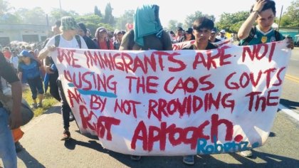 Caravana migrante cruza la frontera sur de México