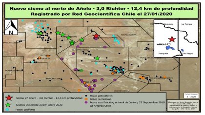  Un nuevo sismo registrado en Vaca Muerta de 3.0 en escala de Ritcher