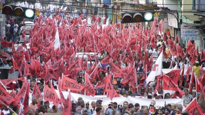 Trabajadores de la construcción y del Canal marchan en Panamá contra el desempleo