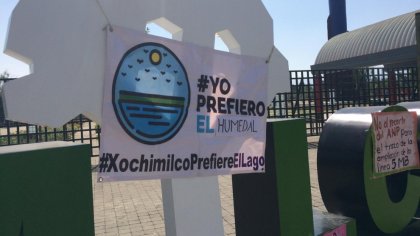 Protestan en el Parque Ecológico Xochimilco por invasión de humedales