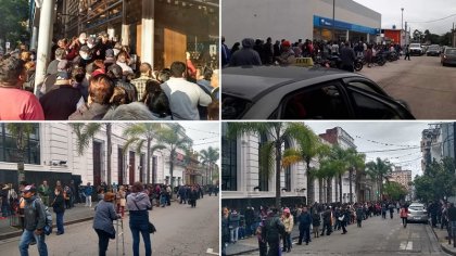 Alto riesgo: largas filas de jubilados para cobrar en Jujuy