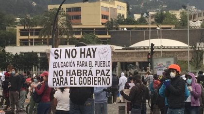 Protestas en Ecuador contra el recorte presupuestario a la universidad pública