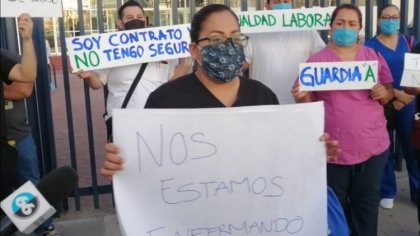 Enfermeras del HG de Mexicali protestan contra precarización laboral