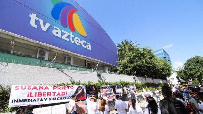 ¡Basta de criminalizar a los que luchan! Obreros frente a TV Azteca