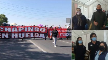 Entrega de acopio solidario a trabajadores en huelga de Chapingo