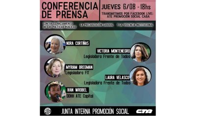 Conferencia de prensa de Promoción Social contra el vaciamiento del sector y la violencia institucional