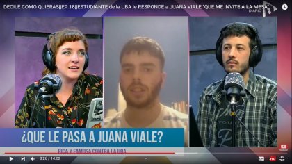 Estudiante de la UBA le responde a Juana Viale: "que me invite a la mesa y charlamos sobre la educación pública"