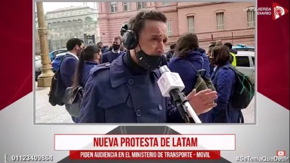 NUEVA PROTESTA DE LATAM | Piden audiencia en el Ministerio de Transporte - YouTube