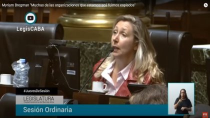 Myriam Bregman: “Mientras estamos debatiendo acá, nos enteramos que el macrismo nos mandó a espiar”